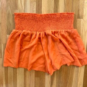 Orange Flowy shorts